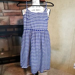 J. Crew Striped Blue White Linen Dress Size 0